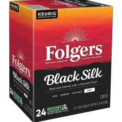 Folgers Black Silk Coffee Keurig Single Serve K-Cup Pods, Dark Roast, 24 Pods Per Pack, Case Of 4 Packs