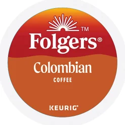Folgers Colombian Coffee Keurig Single Serve K-Cup Pods, Medium-Dark Roast, 24 Pods Per Pack, Case Of 4 Packs
