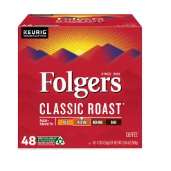 Folgers Gourmet Selections Medium Roast Keurig® Single-Serve K-Cup® Pods, Classic, Box Of 48 K-Cup® Pods