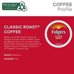 Folgers Gourmet Selections Medium Roast Keurig® Single-Serve K-Cup® Pods, Classic, Box Of 48 K-Cup® Pods