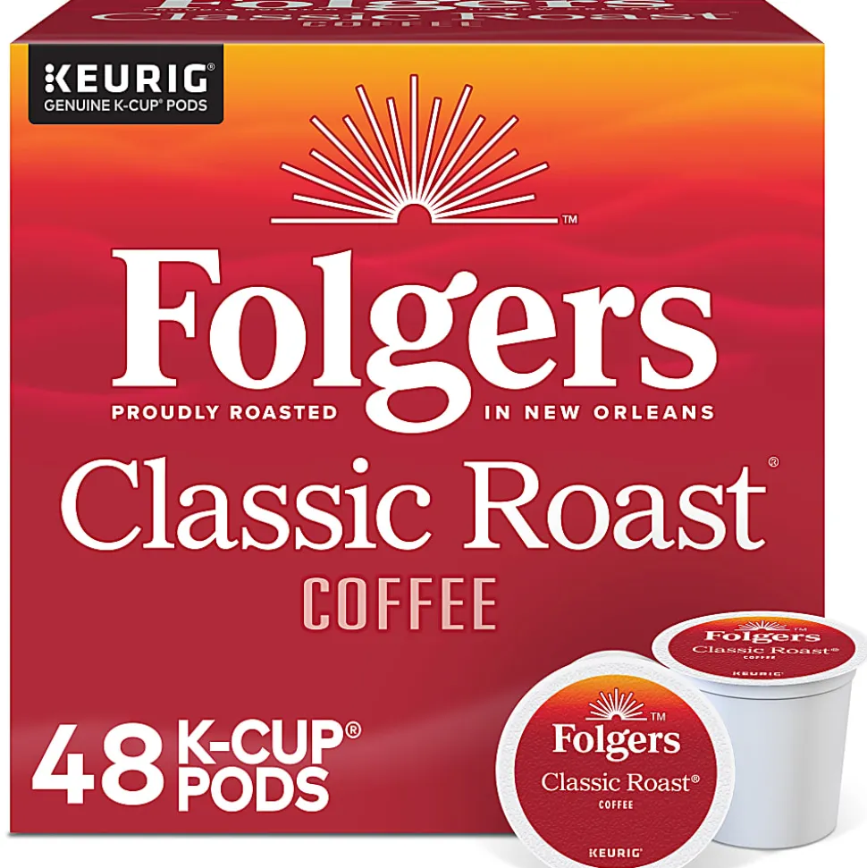 Folgers Gourmet Selections Medium Roast Keurig® Single-Serve K-Cup® Pods, Classic, Box Of 48 K-Cup® Pods