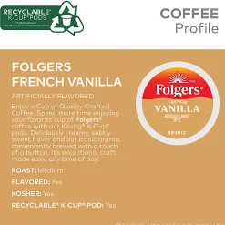 Folgers® Gourmet Selections Single-Serve Coffee K-Cup®, French Vanilla, Carton Of 24