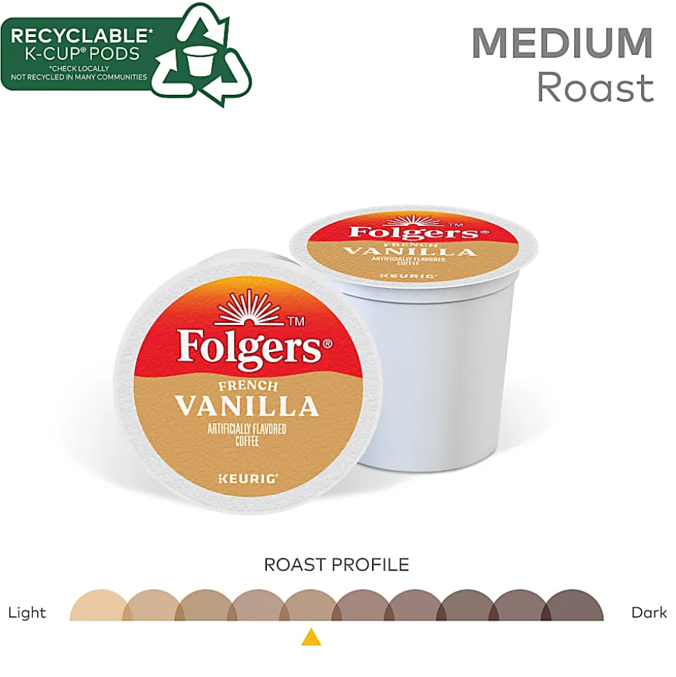 Folgers® Gourmet Selections Single-Serve Coffee K-Cup®, French Vanilla, Carton Of 24