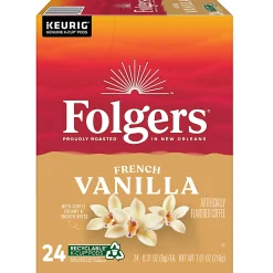 Folgers® Gourmet Selections Single-Serve Coffee K-Cup®, French Vanilla, Carton Of 24