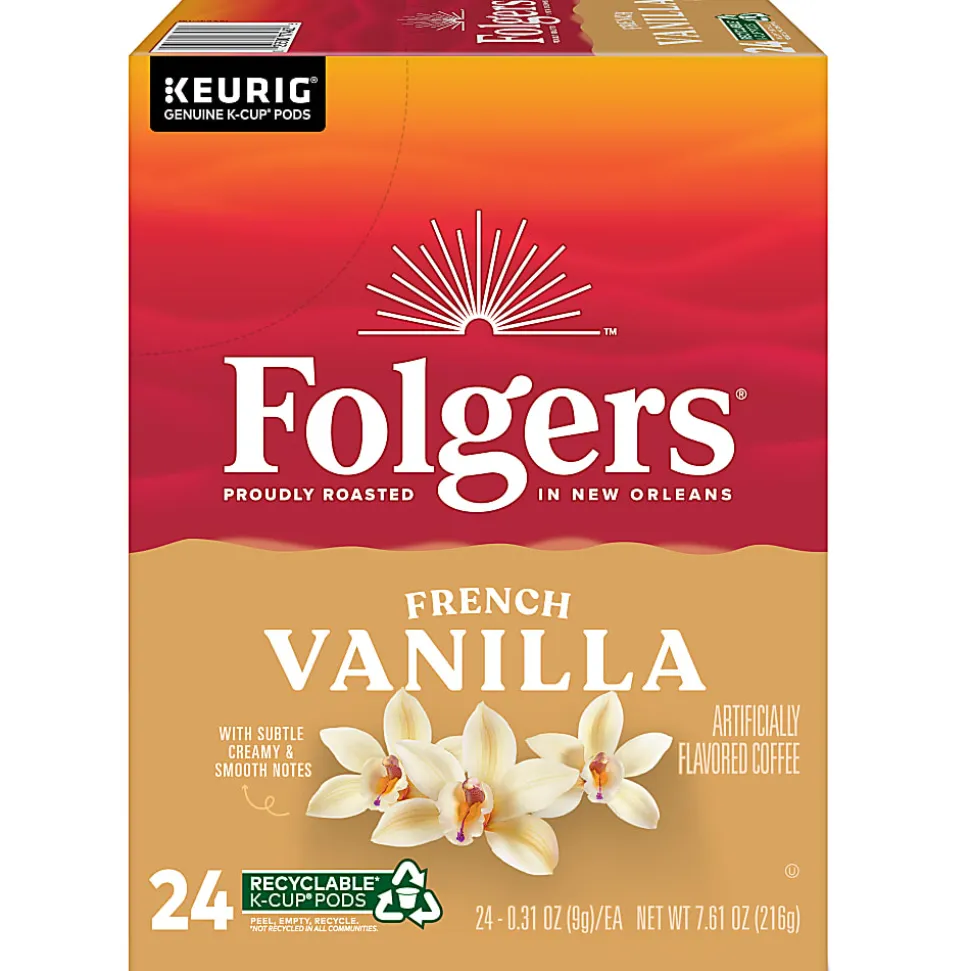 Folgers® Gourmet Selections Single-Serve Coffee K-Cup®, French Vanilla, Carton Of 24