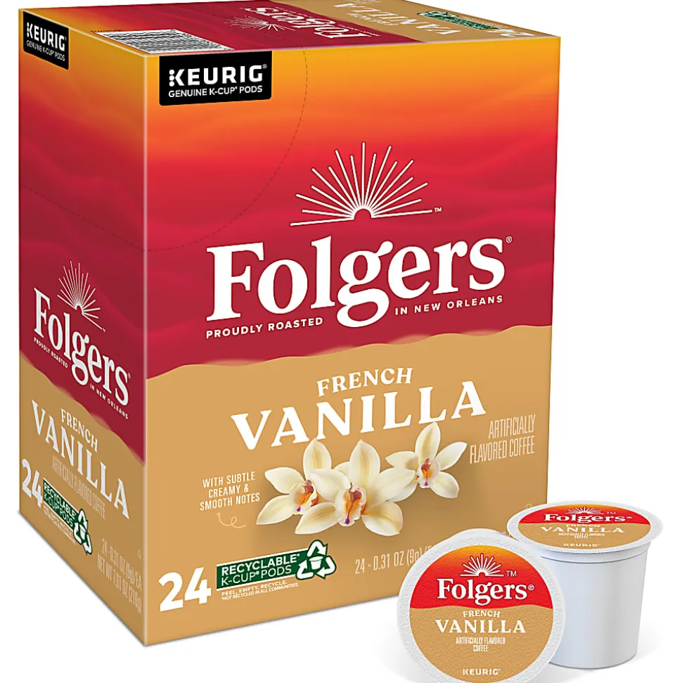 Folgers® Gourmet Selections Single-Serve Coffee K-Cup®, French Vanilla, Carton Of 24