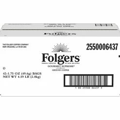 Folgers® Gourmet Supreme Ground Coffee, 1.8 Oz., Carton Of 42 Bags