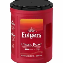 FolgersĀ® Ground Classic Roast Coffee - Medium - 40.3 oz Per Canister - Ground - Mountain Grown, Classic Roast - Kosher/ - 35 / Pallet