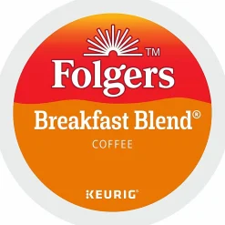 FolgersĀ® K-Cup Breakfast Blend Coffee K-Cup Pods - Compatible with Keurig K-Cup Brewer - Light/Mild - 24 K-Cup - 24 / Box