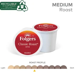 FolgersĀ® Single-Serve Coffee K-CupĀ®, Classic Roast, Carton Of 96, 4 x 24 Per Box