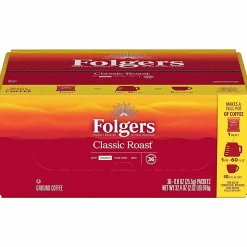 Folgers® Single-Serve Coffee Packets, Classic Roast, Carton Of 36
