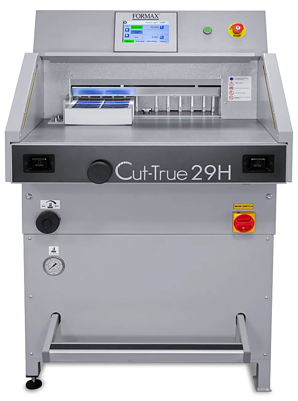 Formax Cut-True 29H Hydraulic Automatic Guillotine Paper Cutter With LED Laser Line, 20-1/2", Gray