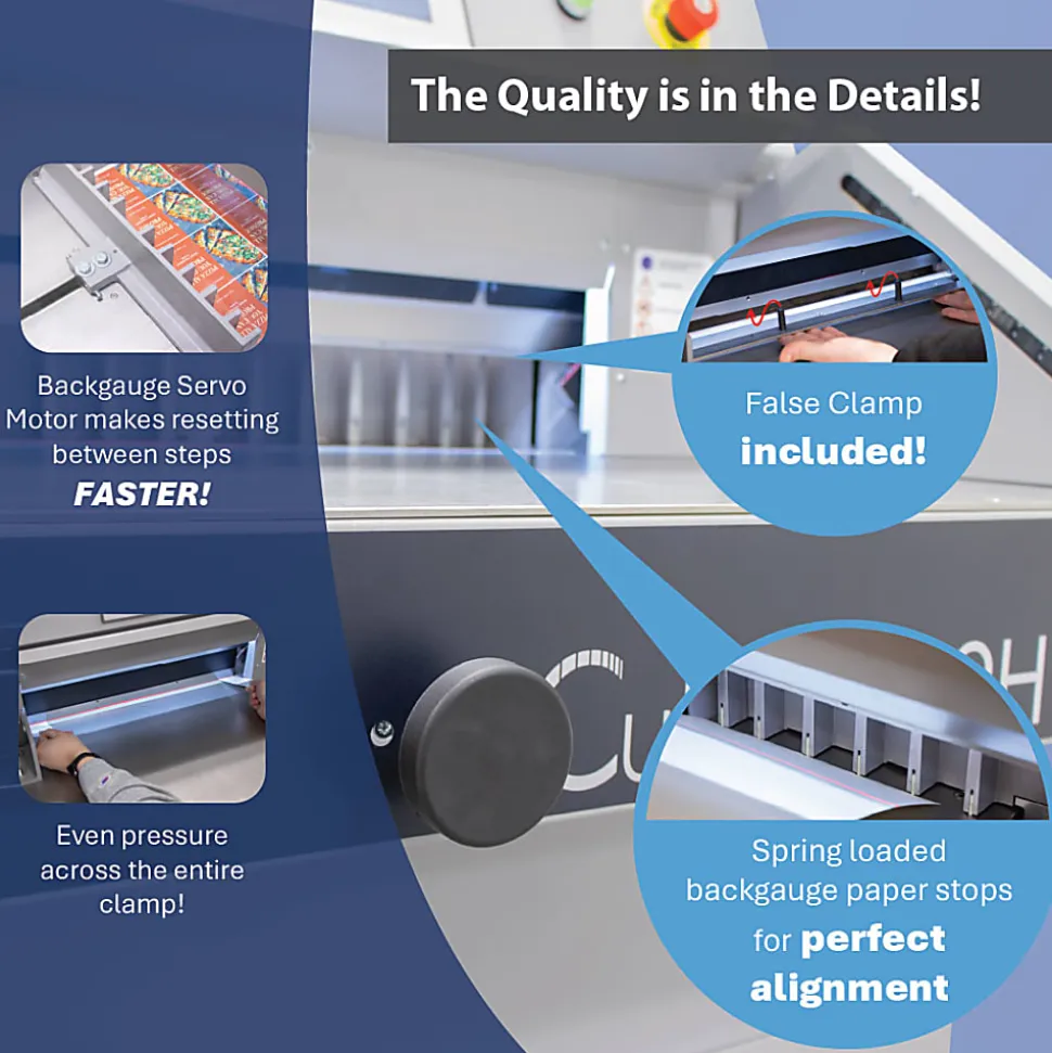 Formax Cut-True 29H Hydraulic Automatic Guillotine Paper Cutter With LED Laser Line, 20-1/2", Gray
