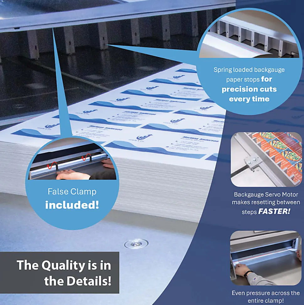 Formax Cut-True 31H Hydraulic Automatic Guillotine Paper Cutter With LED Laser Line, 28-3/4", Gray