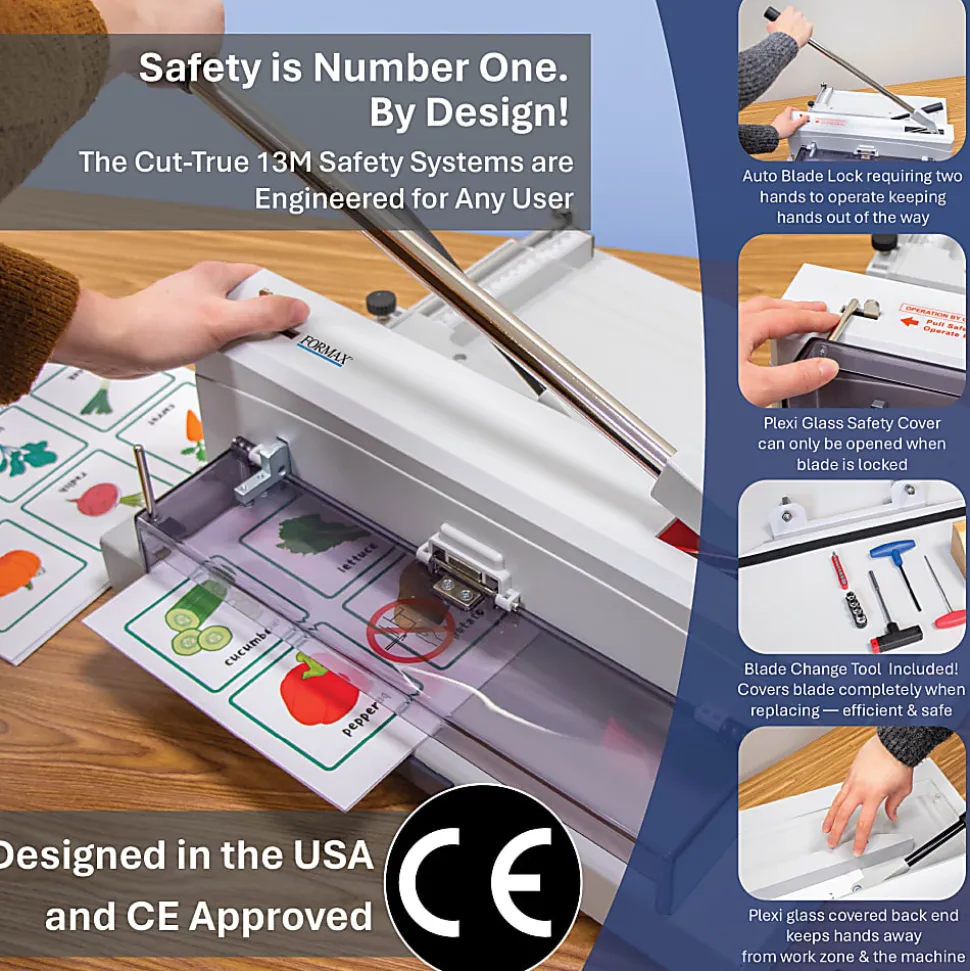 Formax Cut-True 13M Guillotine Paper Cutter With LED Laser Line, 14.5"