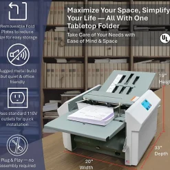 Formax FD 346 Automatic Desktop Paper & Letter Folder, Gray