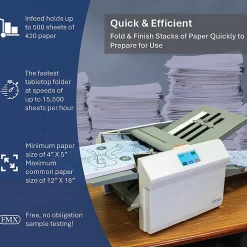 Formax FD 346 Automatic Desktop Paper & Letter Folder, Gray