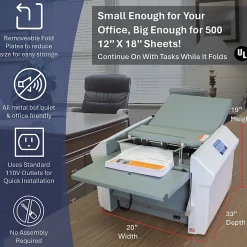 Formax FD 386 Automatic Desktop Paper & Letter Folder, Gray