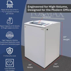 Formax OnSite FD 8652CC 32-Sheet Cross-Cut Office Shredder, Gray