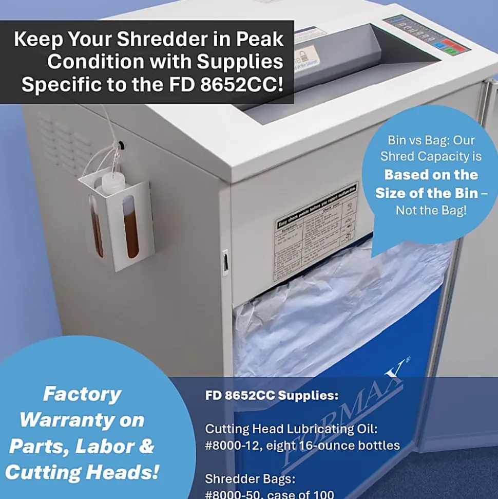 Formax OnSite FD 8652CC 32-Sheet Cross-Cut Office Shredder, Gray