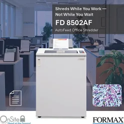 Formax OnSite 150-Sheet AutoFeed Cross-Cut Shredder, FD8502AF