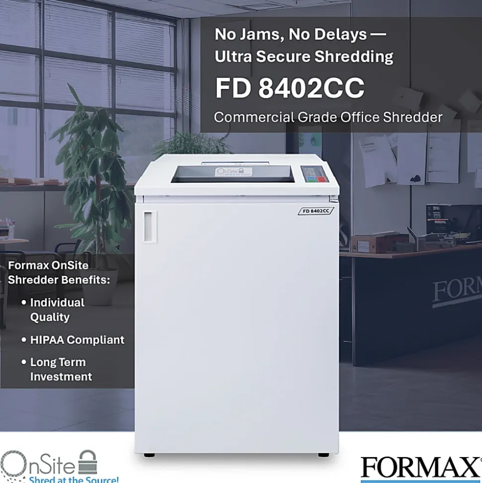 Formax OnSite 26-Sheet Cross-Cut Shredder, FD 8402CC