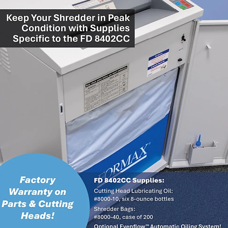 Formax OnSite 26-Sheet Cross-Cut Shredder, FD 8402CC