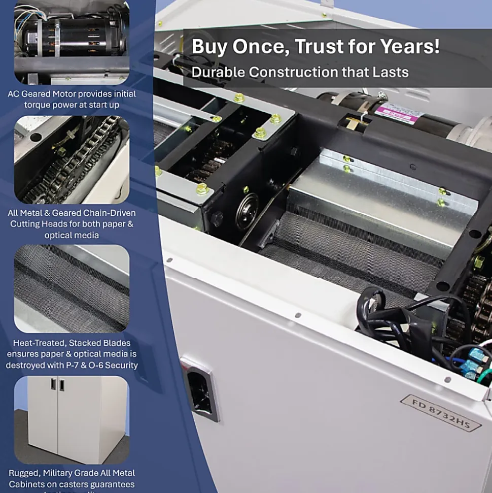Formax 15-Sheet Combination Paper And Optical Media Shredder, FD8732HS