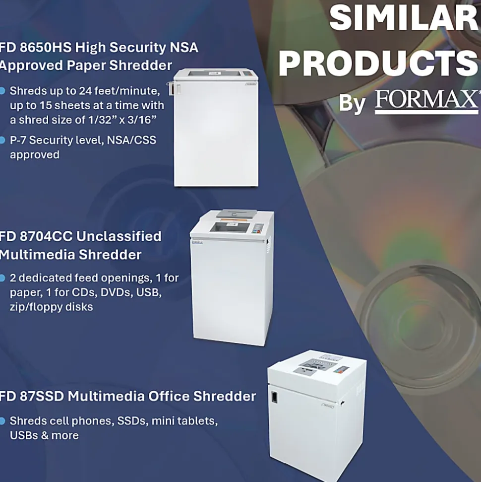 Formax 15-Sheet Combination Paper And Optical Media Shredder, FD8732HS