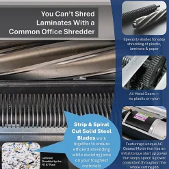 Formax 38-Sheet Cross-Cut Paper/Plastic/Laminate Shredder, FD87 PLASTI