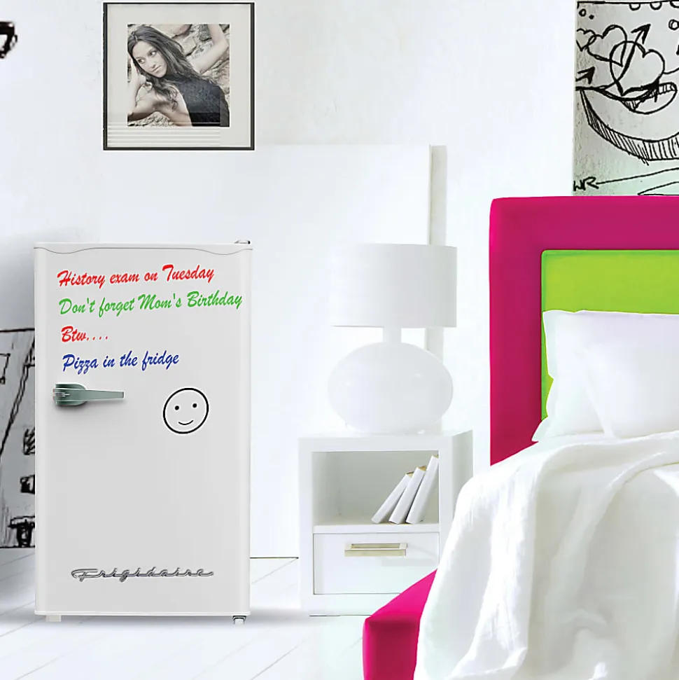 Frigidaire® 3.2-cu.-ft. 65-Watt Eraser-Board Door Retro Compact Fridge, White, EFR331-B-WHITE