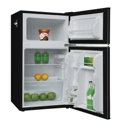 Frigidaire 2-Door Retro 3.2 cu ft Compact Bar Fridge with Freezer and Side Bottle Opener, Black