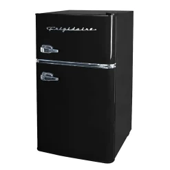 Frigidaire 2-Door Retro 3.2 cu ft Compact Bar Fridge with Freezer and Side Bottle Opener, Black