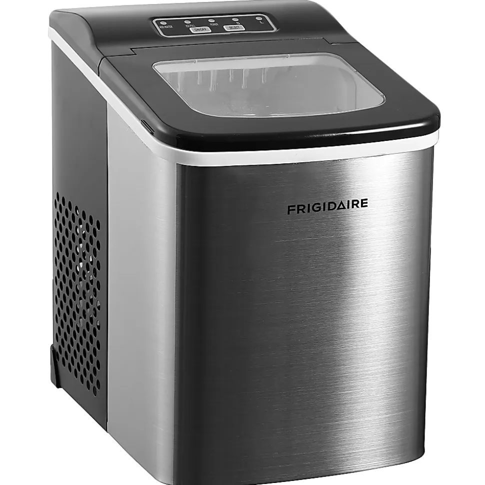Frigidaire® 26 Lb. Countertop Ice Maker with 9-In. Bullet-Shaped Cubes, Silver, EFIC121-SS