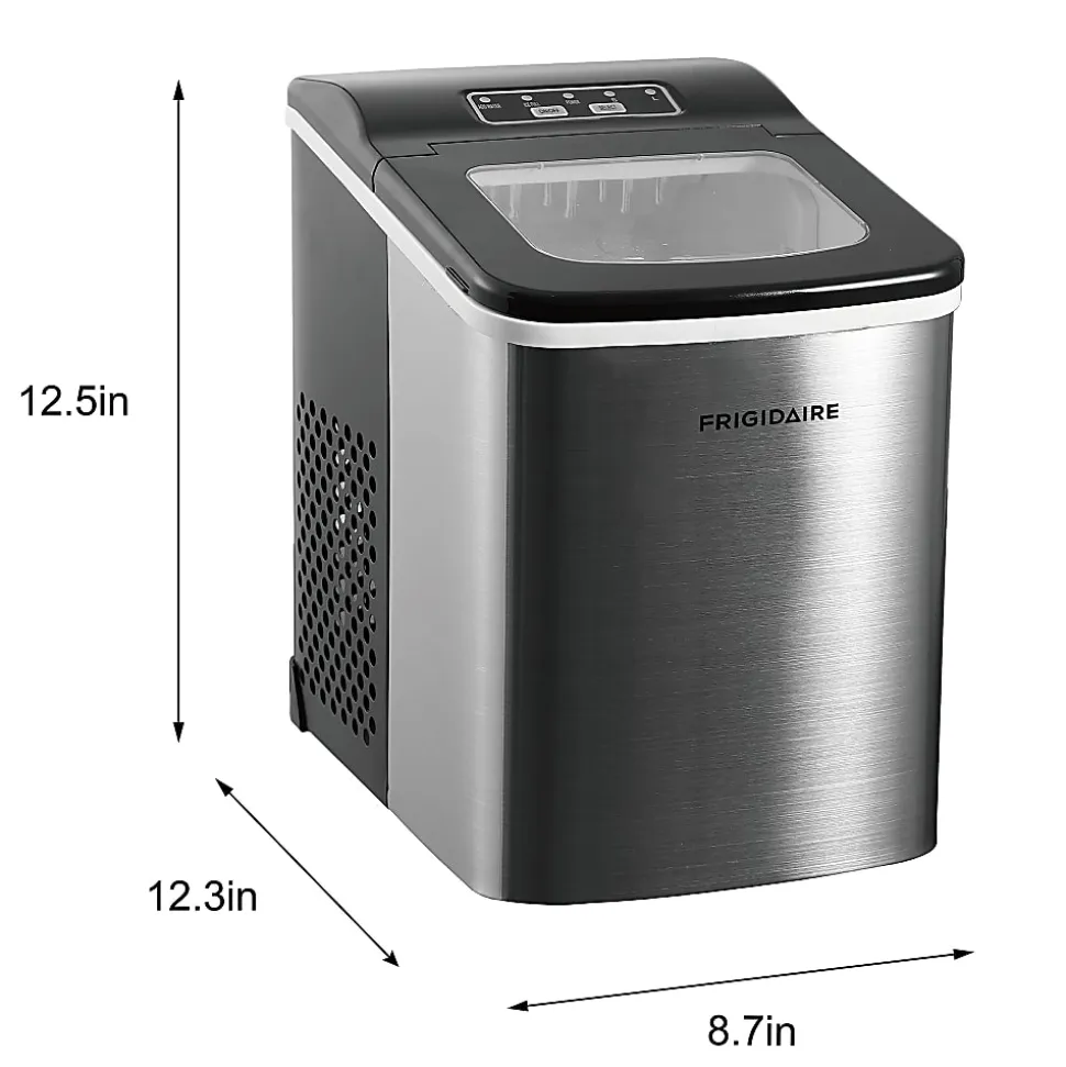 Frigidaire® 26 Lb. Countertop Ice Maker with 9-In. Bullet-Shaped Cubes, Silver, EFIC121-SS