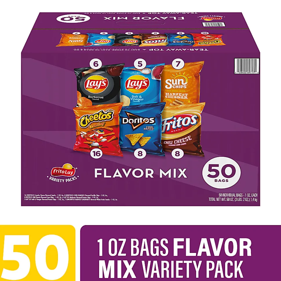 Frito-Lay Flavor Mix Variety Pack, 1 Oz, Total Qty 50
