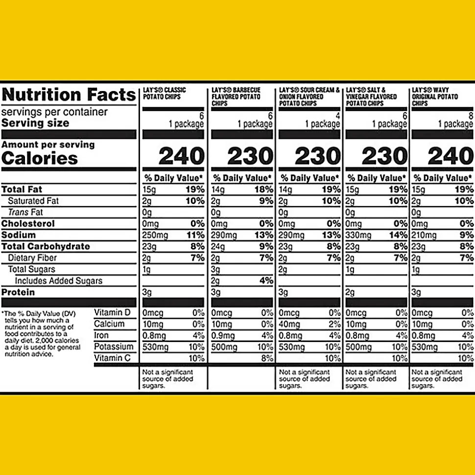 Frito-Lay Potato Chip Variety Mix, 1.5 Oz, Total Qty 30