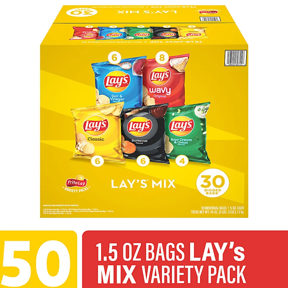 Frito-Lay Potato Chip Variety Mix, 1.5 Oz, Total Qty 30