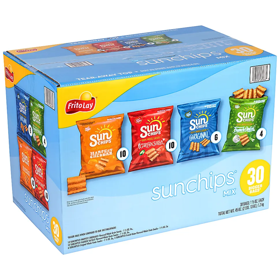 Frito-Lay® Sunchips Variety Pack, 1.5 Oz Bags, Assorted Flavors, Pack Of 30 Bags