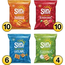 Frito-Lay® Sunchips Variety Pack, 1.5 Oz Bags, Assorted Flavors, Pack Of 30 Bags