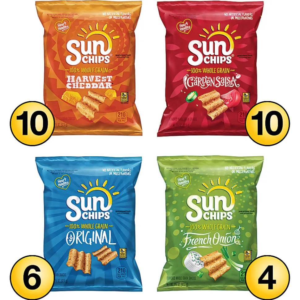 Frito-Lay® Sunchips Variety Pack, 1.5 Oz Bags, Assorted Flavors, Pack Of 30 Bags