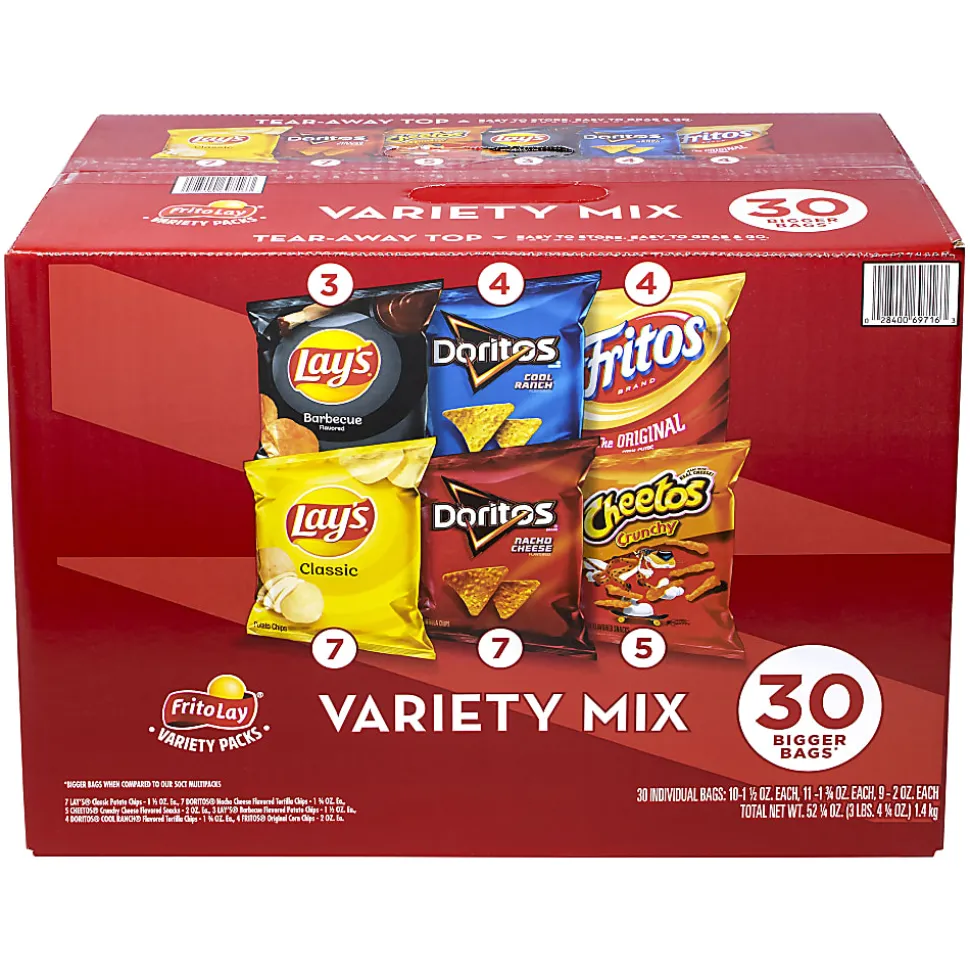 Frito-Lay Variety Big Grab Bag, Bag Of 30 Bags