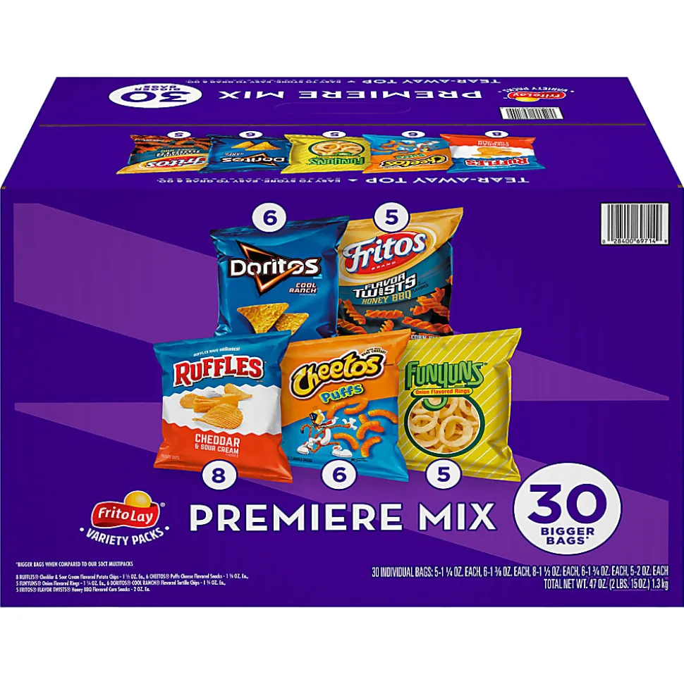Frito-Lay® Variety Pack Premiere Mix, 1.5 Oz, Total Qty 30