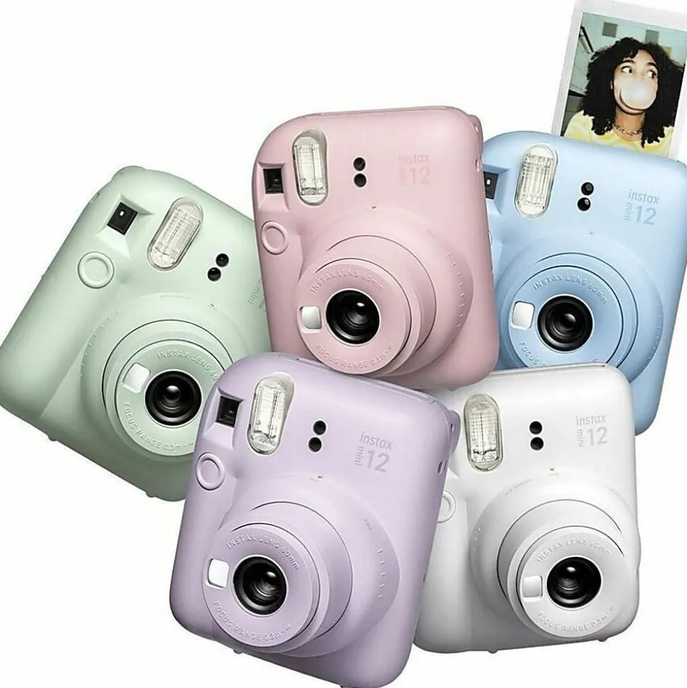 Fujifilm Instax Mini 12 Instant Film Camera With Lens, Clay White