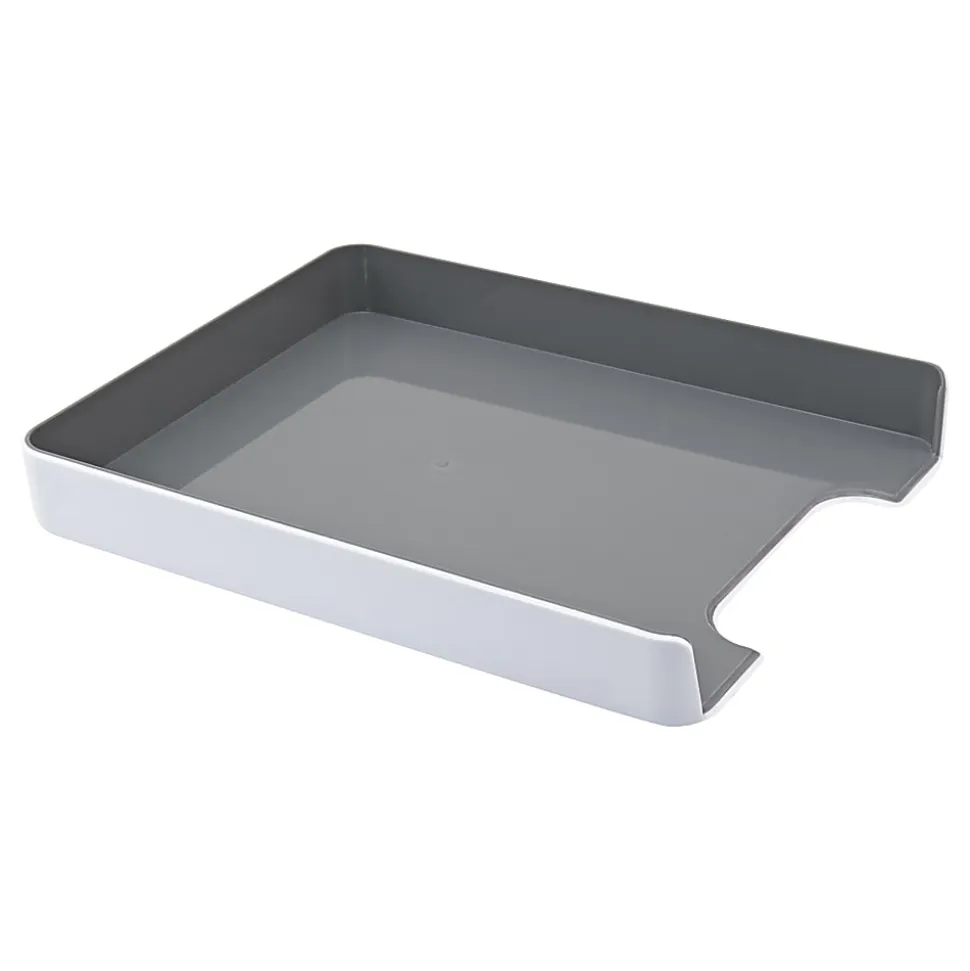 Fusion Letter Tray, 1 3/4"H x 10"W x 12 3/4"D, White/Gray