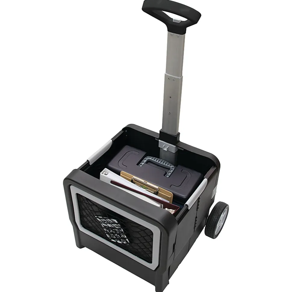 Fusion Mobile Folding Cargo Cart, 41"H x 21"W x 18 3/4"D, Black