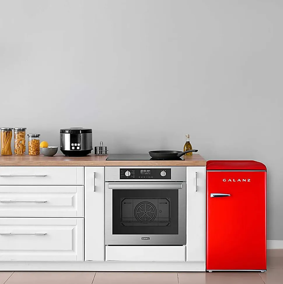 Galanz Retro 3.3 Cu. Ft. Single Door Refrigerator, Red, Total Qty 1