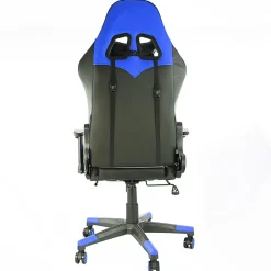 GameFitz Ergonomic Faux Leather Gaming Chair, Black/Blue