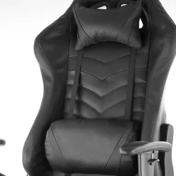GameFitz Ergonomic Faux Leather Gaming Chair, Black