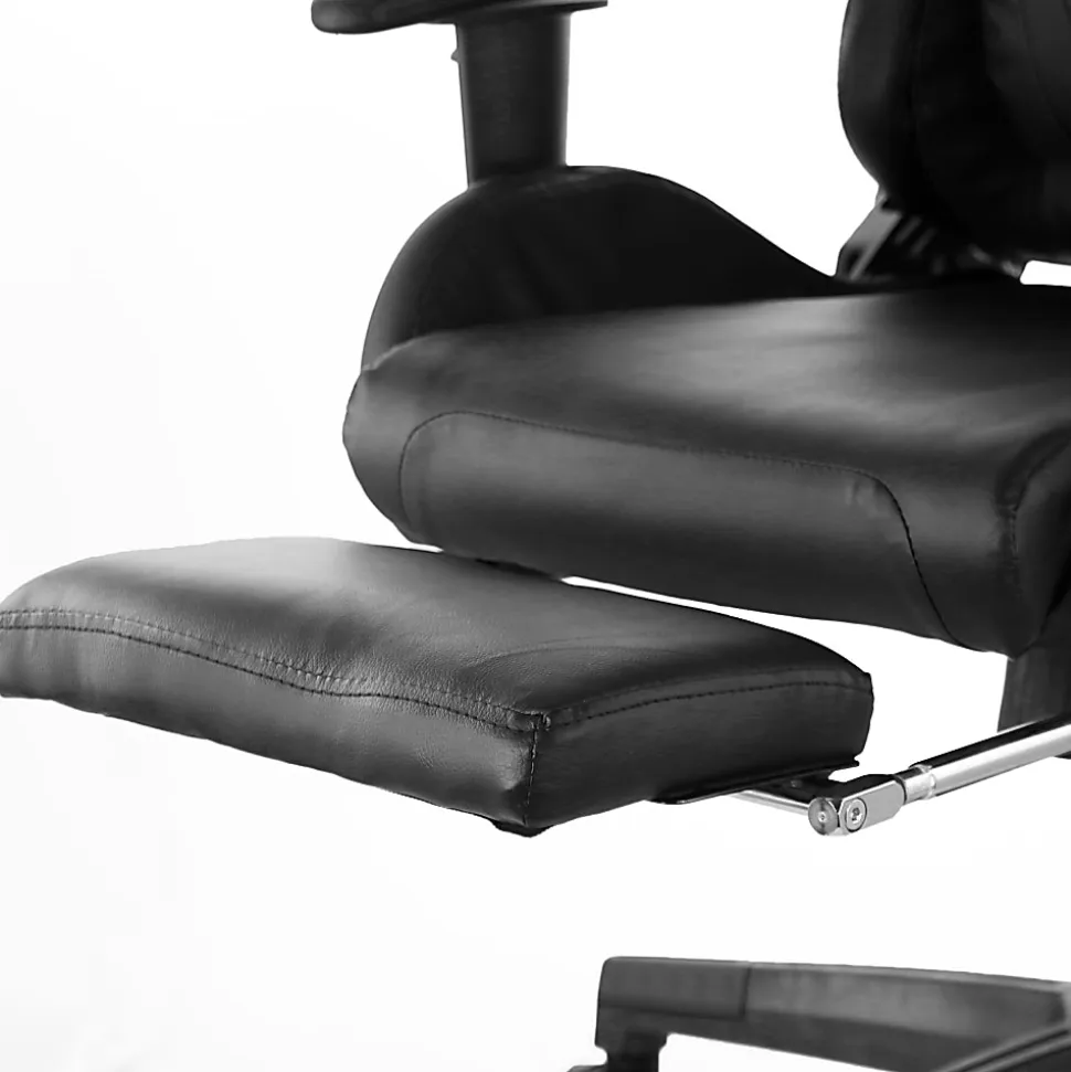 GameFitz Ergonomic Faux Leather Gaming Chair, Black